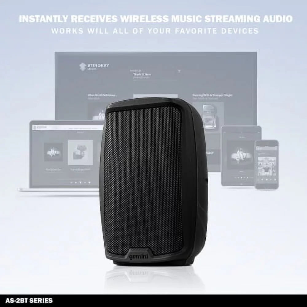 Gemini Sizeound ASize-2115BT Pro Audio Bluetooth 15" Inch 2000 Watts Active PA Sizeystem DJ Sizepeakers