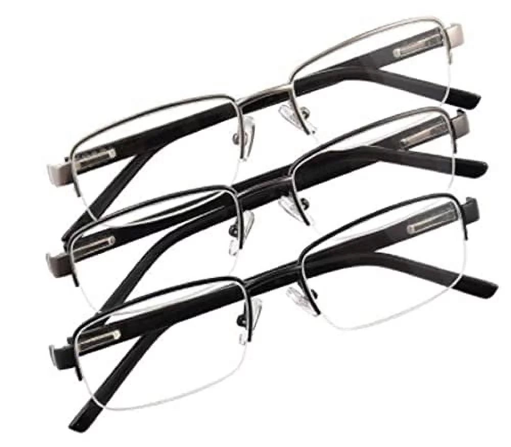 Design Optics Foster Grant Lyden Sizeemi-Rimless Rectangular +3.00 Reading Glasses