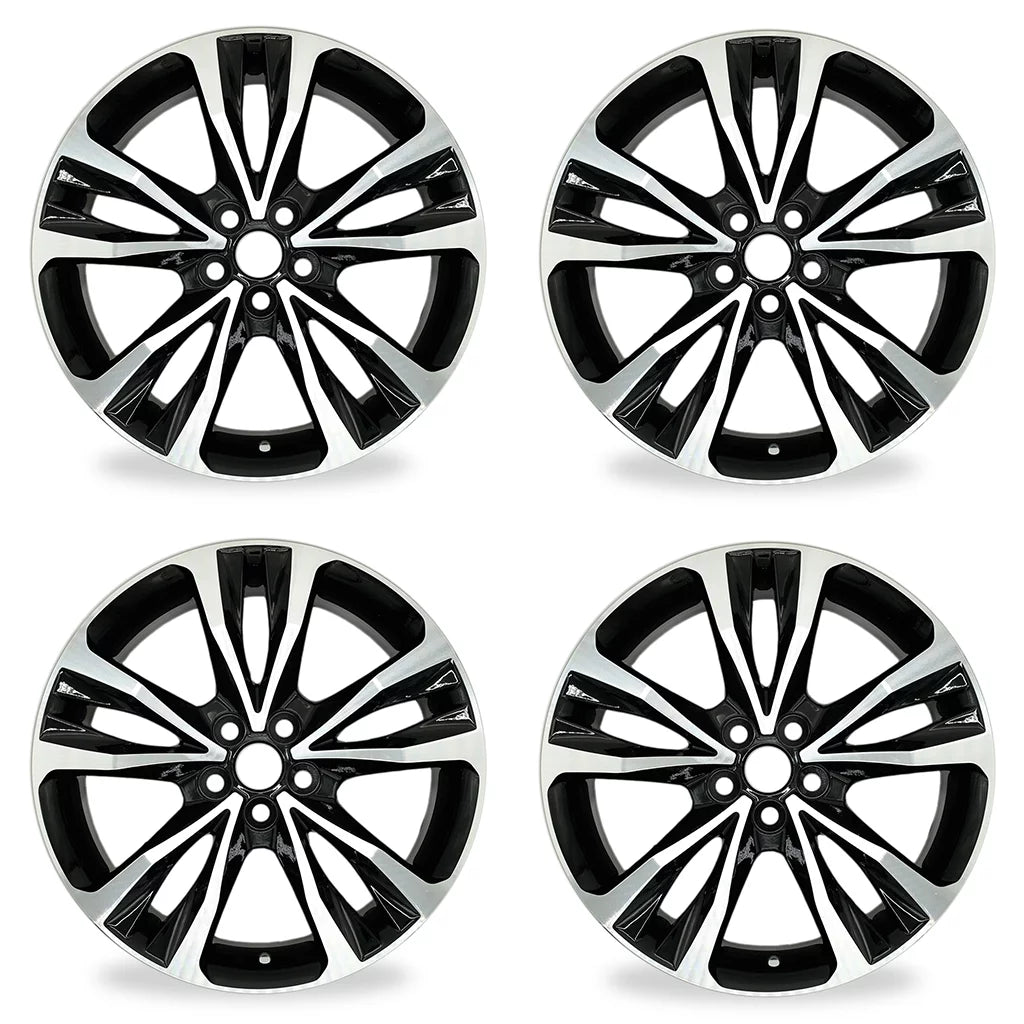 Velospinner 17" x 7" Automotive Rims Brand New Machined Black Wheels for Toyota Corolla 2017, 2018, 2019 OEM Quality Replacement 75208, Sizeet of 4