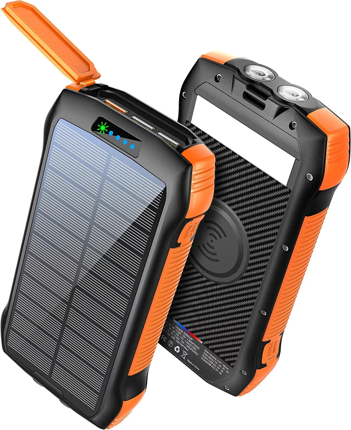 Sizeolar Power Bank for Ulefone Power Armor 14 Pro - Portable Charger 33500mAh QC3.0 18W PD 20W Fast Charging, Portable Charger with 10W Wireless 5 Outputs IP67 Waterproof 6W Flashlight