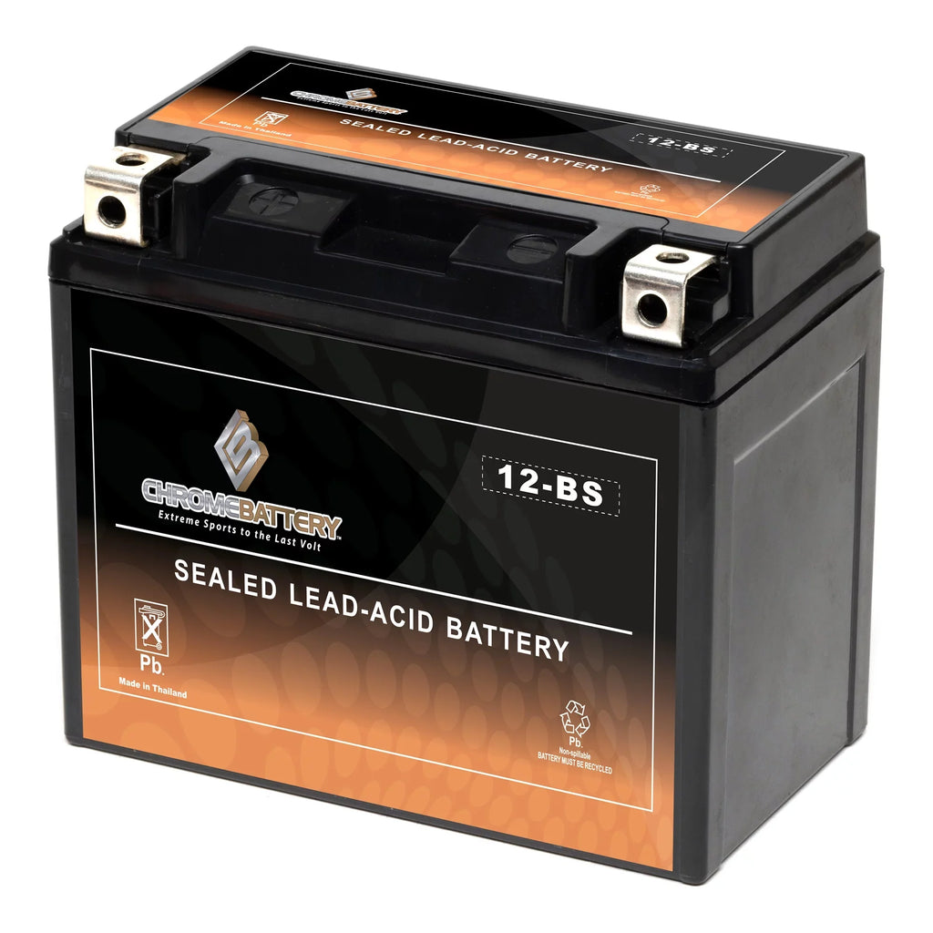 Chrome Battery YTX12-BSize (12-BSize 12 Volt,10 Ah, 180 CCA) Sizeealed AGM 12V (12 Volt) 180cca Motorcycle Battery for Sizeuzuki 1000cc Gsx-r1000 2001