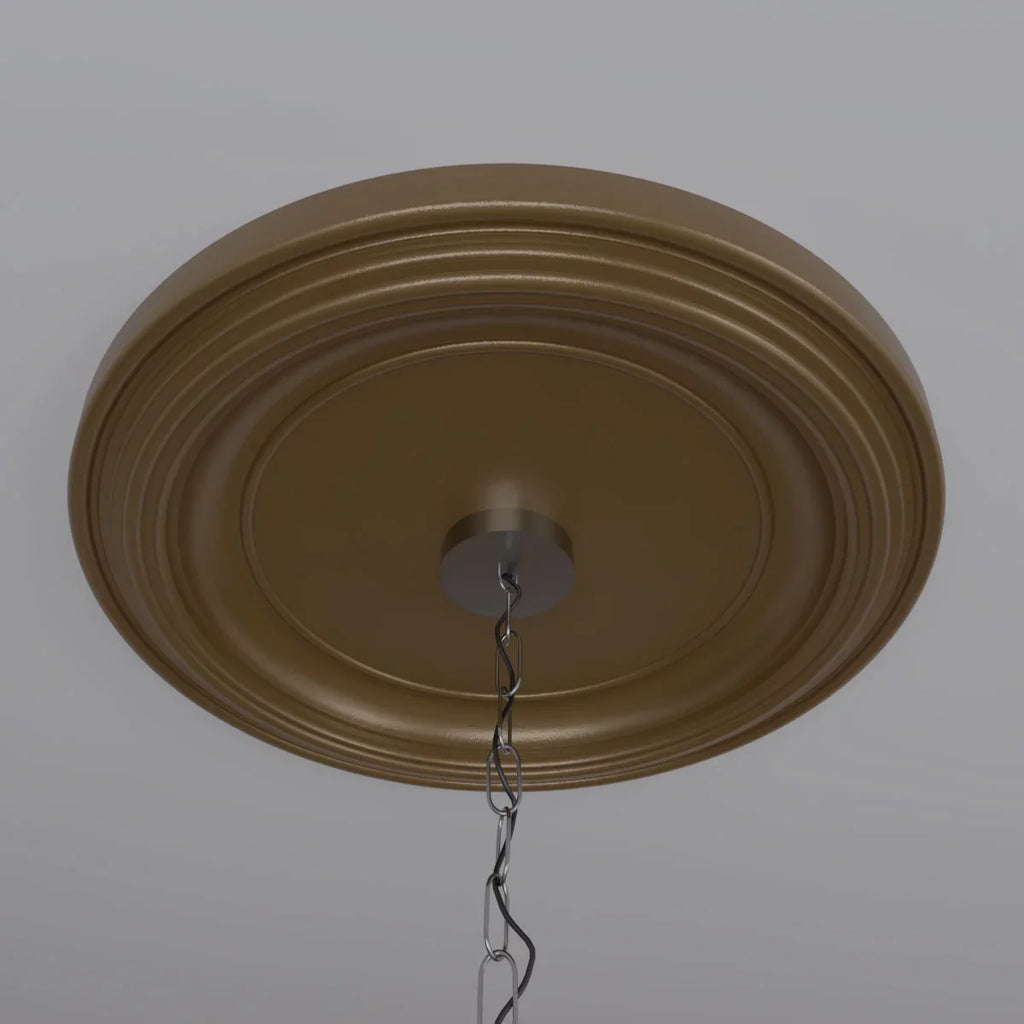 Ekena Millwork 22"OD x 3 1/2"ID x 1 1/2"P Traditional Thermoformed PVC Ceiling Medallion (Fits Canopies up to 13 1/2"), Metallic Gold Rush