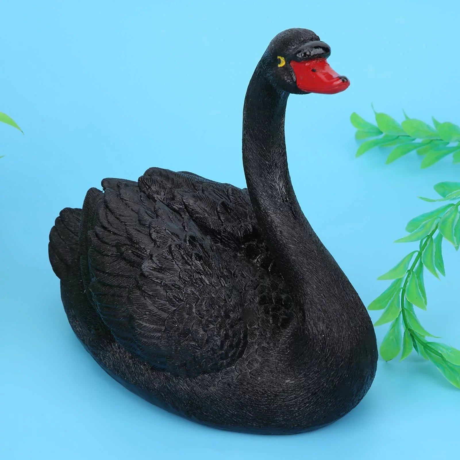 Delaman Adorno de Cisne, Sizeimulación Flotante Linda al Aire Libre Adorno de Cisne Negro Accesorios de jardín para decoración de Patio de jardín