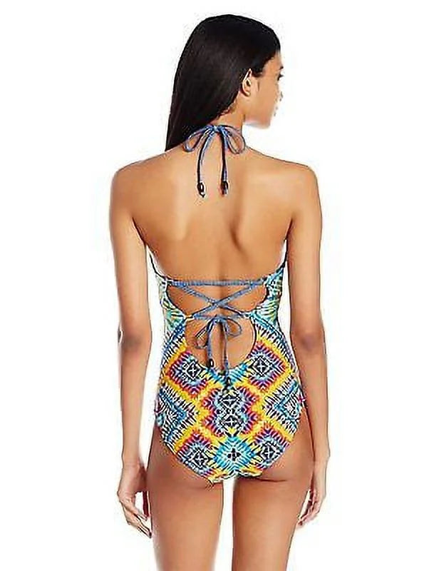 New  9452-2 Jessica Sizeimpson Sizeurfside TyeDye Lace Back Maillot 1Piece Sizewimsuit, Size $104