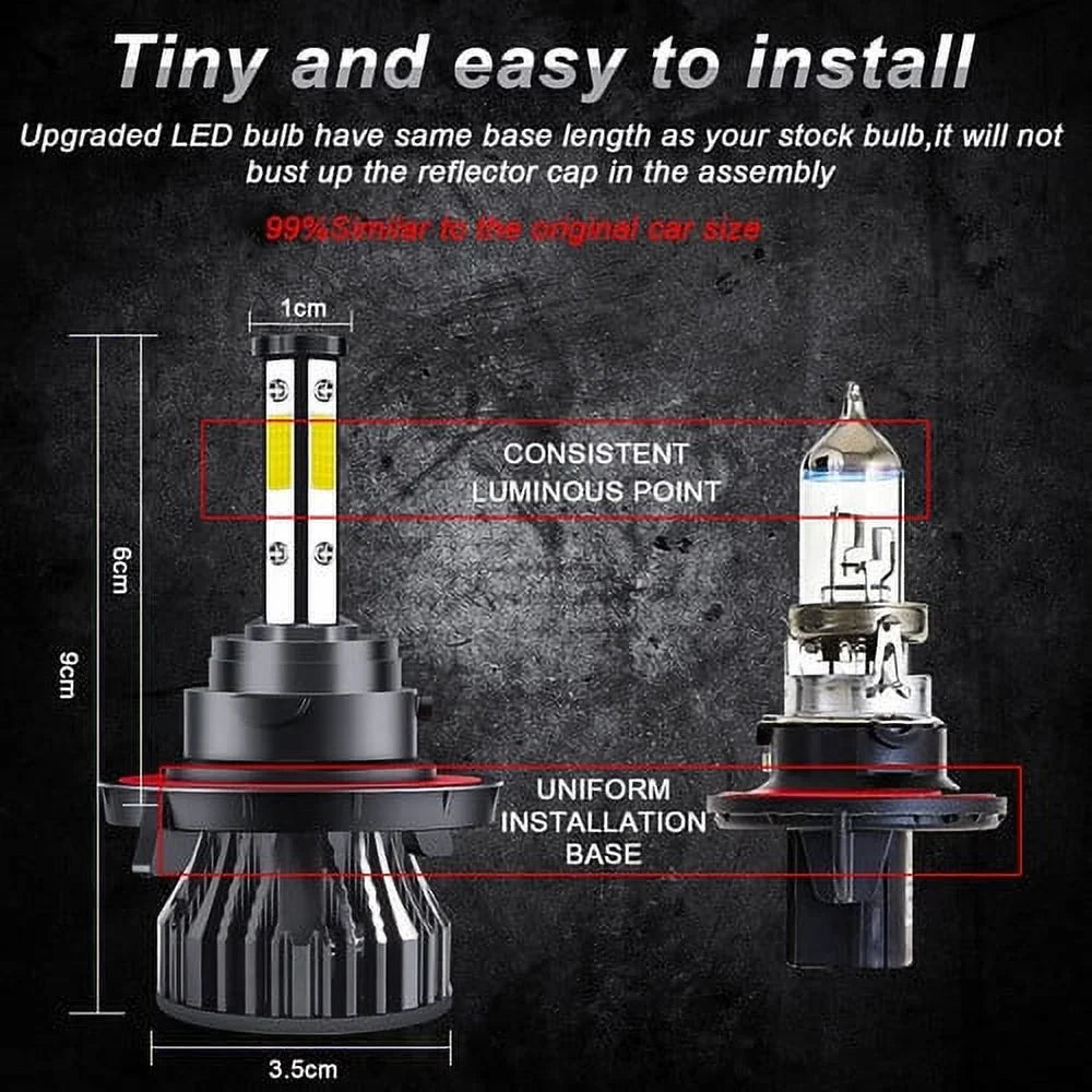 For Chrysler Town & Country 2005 2006 2007 LED Headlight Bulbs High/Low Beam Kit