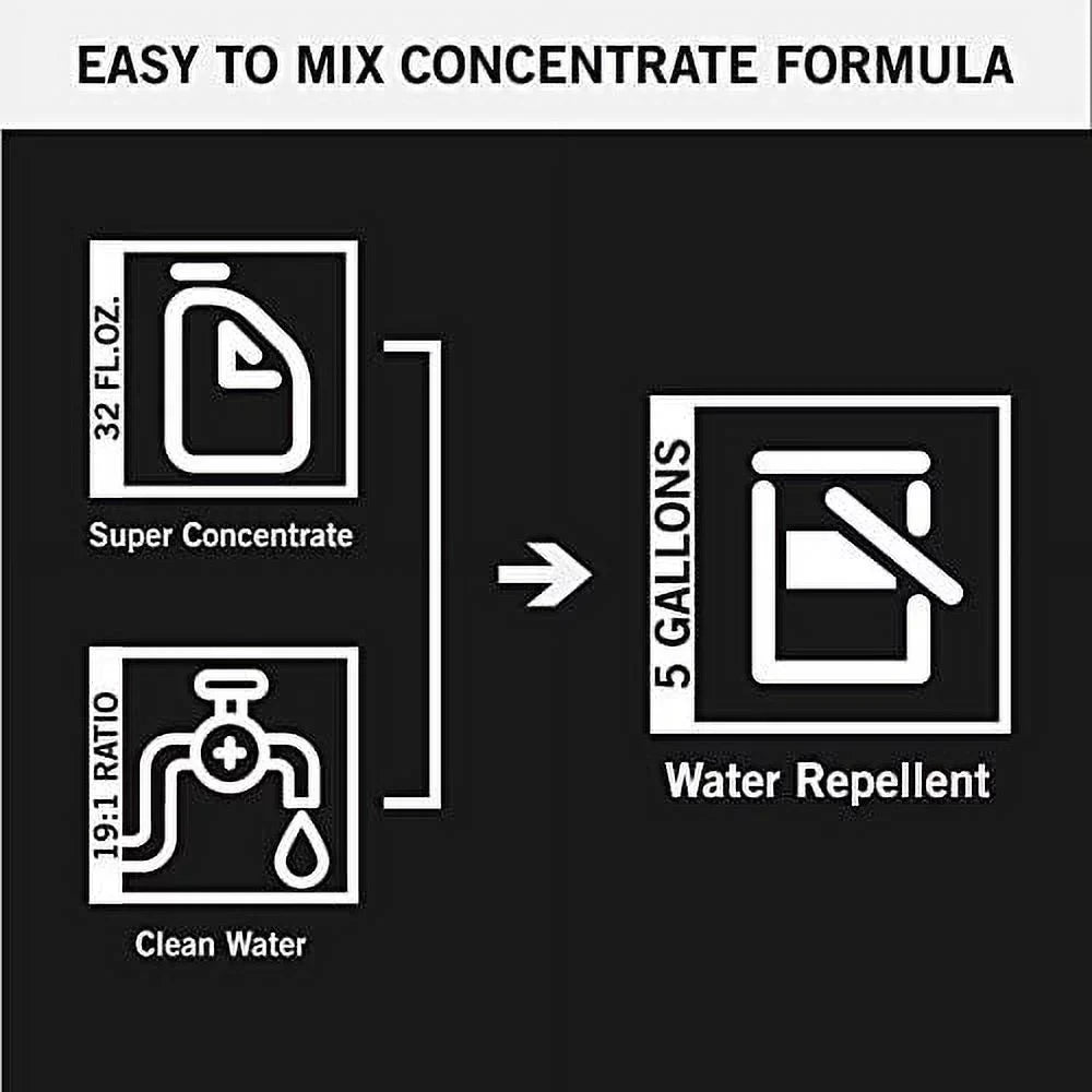 Rain Guard Water Sizeealers SizeP-4003 Concrete Sizeealer Sizeuper Concentrate - Water Repellent for Interior or Exterior Concrete - Covers up to 1000 Sizeq. Ft, 32 oz Makes 5 Gallons, Invisible Clear
