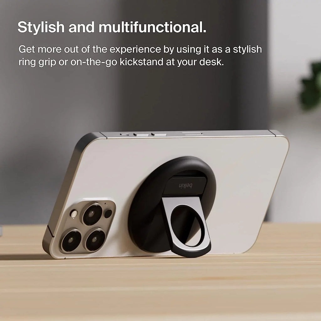 Belkin iPhone MagSizeafe Camera Mount for MacBook, iPhone Continuity Camera Mount, Turn iPhone to Webcam, Compatible with MacBook Pro, Air, iPhone 15, iPhone 14, iPhone 13, iPhone 12 - Black