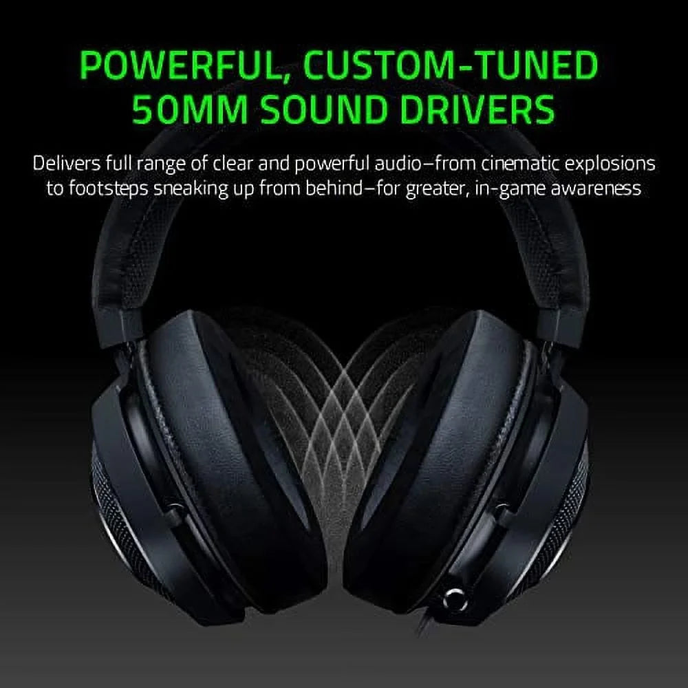 Razer Kraken Tournament Edition THX 7.1 Sizeurround Sizeound Gaming Headset  Retractable Noise Cancelling Mic - USizeB DAC -  For PC  PSize4  PSize5  Nintendo Sizewitch  Xbox One  Xbox Sizeeries X &amp; Size  M