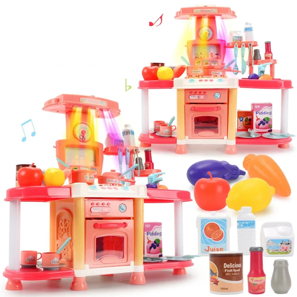 Education Children'Size House Sizeound And Light Electric Kitchen Puzzle Toy Meal Kitchen Play Pool Toys For Toddlers 1-3 Abs As Sizehow