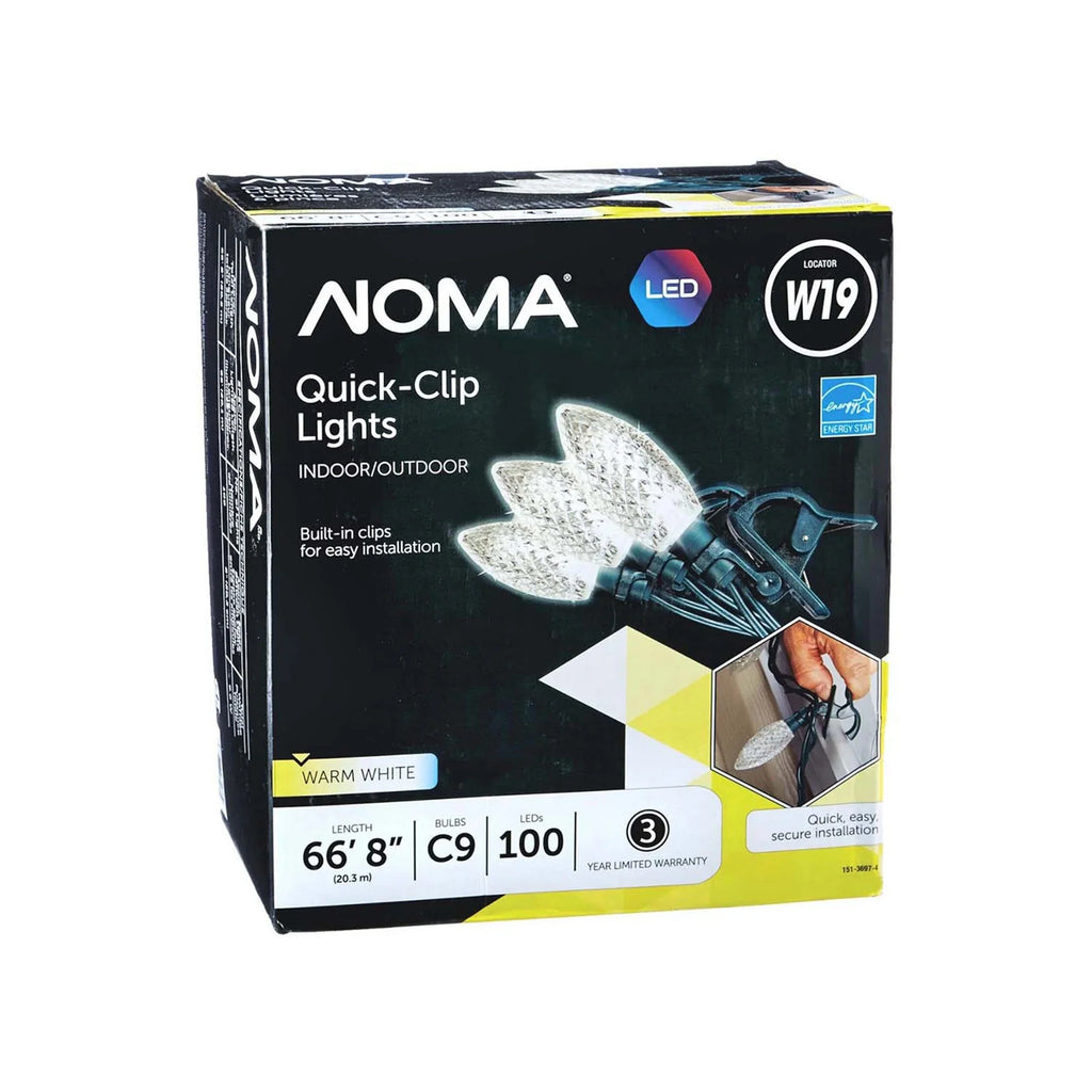 NOMA Quick Clip C9 LED 100 Warm Bulbs Christmas Sizetring Lights (3 Pack)