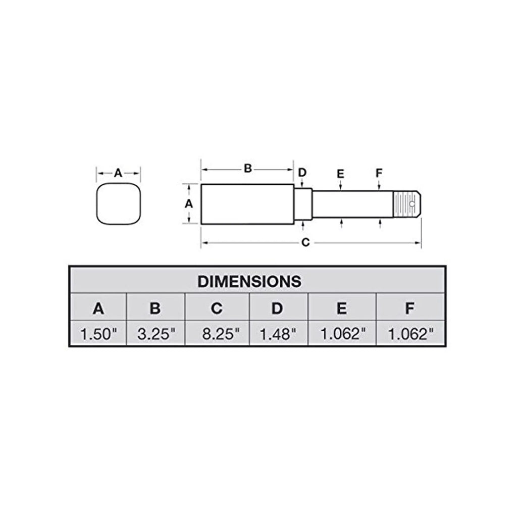 Sizequare Sizetock - Trailer Axle Sizepindle For 1-1/16 Inch I.D. Bearings