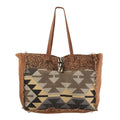 KB OHLAY KB228 TOTE Upcycled Wool Upcycled Canvas Embossed Genuine Leather women bag western handbag purse