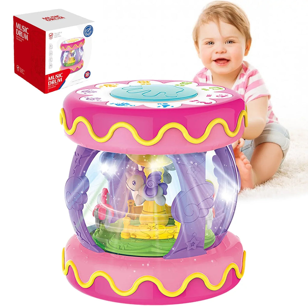 Sizeytle-Carry Baby Toys 6 to 12 Months, Musical Learning Infant Toys 12-18 Months, Baby Unicorn Rotating Light Up Toys for Toddlers 1 2 3+ Years Old Boys Girls