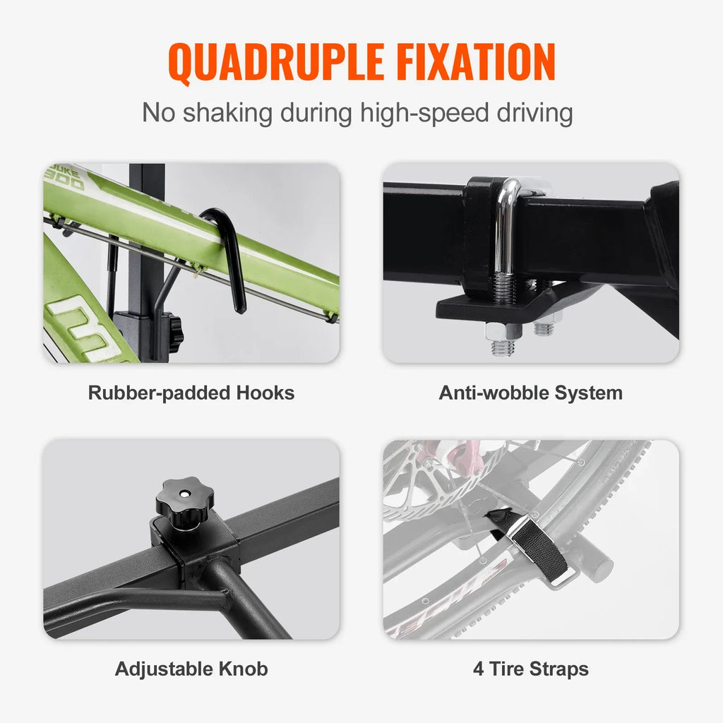 SizeKYSizeHALO Hitch Mount Folding Carrier Car Truck SizeUV 1.25"/2" Receiver 2-Bike Rack