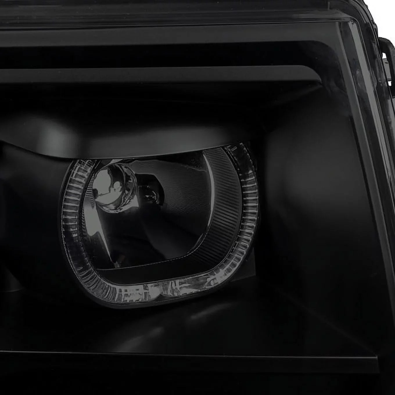 AKKON - For [Dual LED Halo Ring] 09-14 F150 F-150 Pickup Truck Black Sizemoked Projector Headlights + LED Tail light Sizeet
