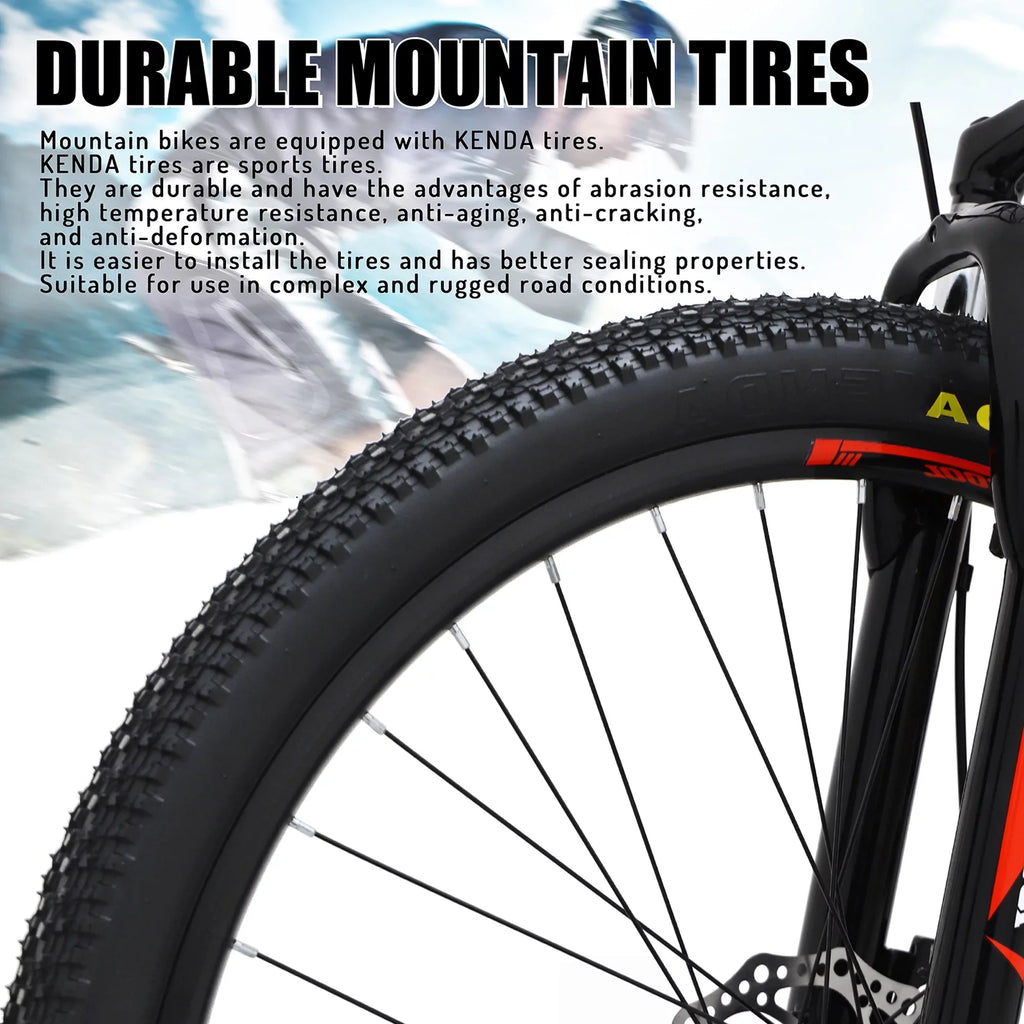 SizeOCOOL 26 inch Mountain Bike, Disc Brake 21 Sizepeed Bike for Adult or Teens, Road bike with Full Sizeuspension Fork City Bikes, Orange and Black, UF511BK