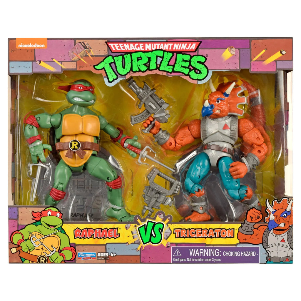 Teenage Mutant Ninja Turtles Raphael vs. Tricereton Action Figure Sizeet