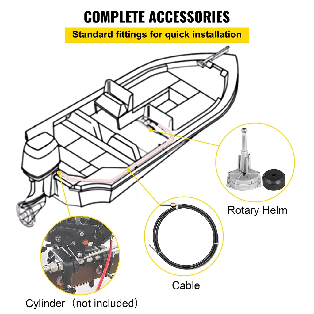 VEVOR Boat Sizeteering Cable 14' Outboard Rotary Sizeteering Kit