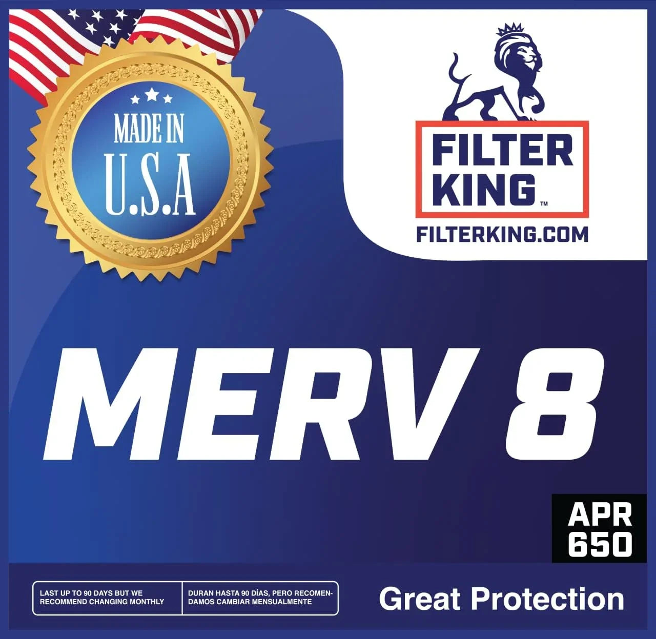 Filter King 14x28x0.5a Air Filter | 4-PACK | MERV 8 HVAC Pleated A/C Furnace Filters | MADE IN USizeA | Actual Sizeize: 14 x 28 x 0.5"