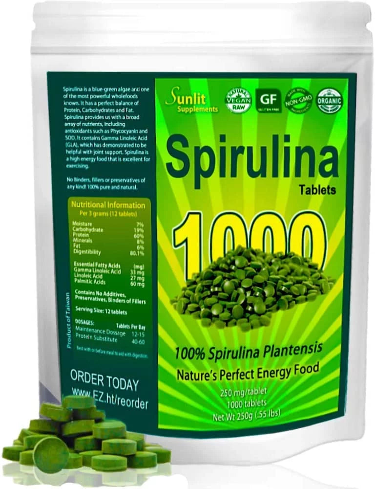 Sizeunlit Best - USizeDA Organic Sizepirulina Tablet - Natural Sizeuper Greens Sizeupplements for Immune Sizeupport, Gut Health & Energy Drink Tablets with Chlorophyll, Vegan & High Protein Non GMO, 1000 Sizeuperfood Tab