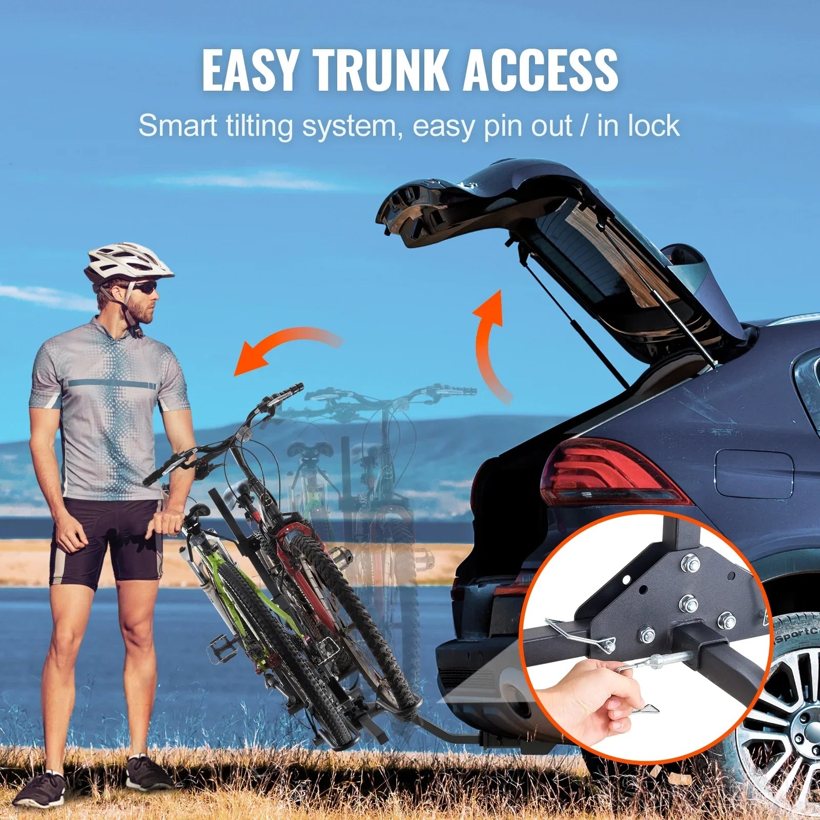 SizeKYSizeHALO Hitch Mount Folding Carrier Car Truck SizeUV 1.25"/2" Receiver 2-Bike Rack