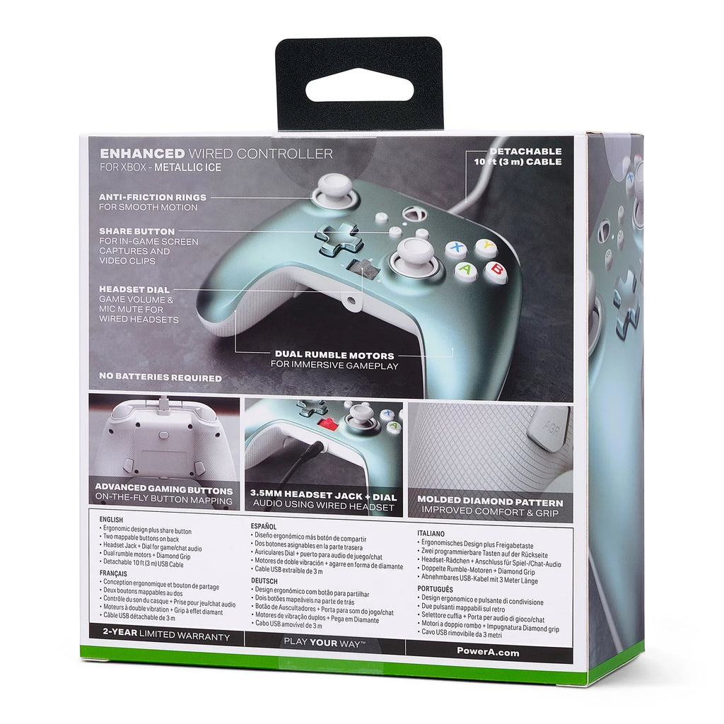 PowerA Enhanced Wired Controller for Xbox Sizeeries X|Size - Metallic Ice