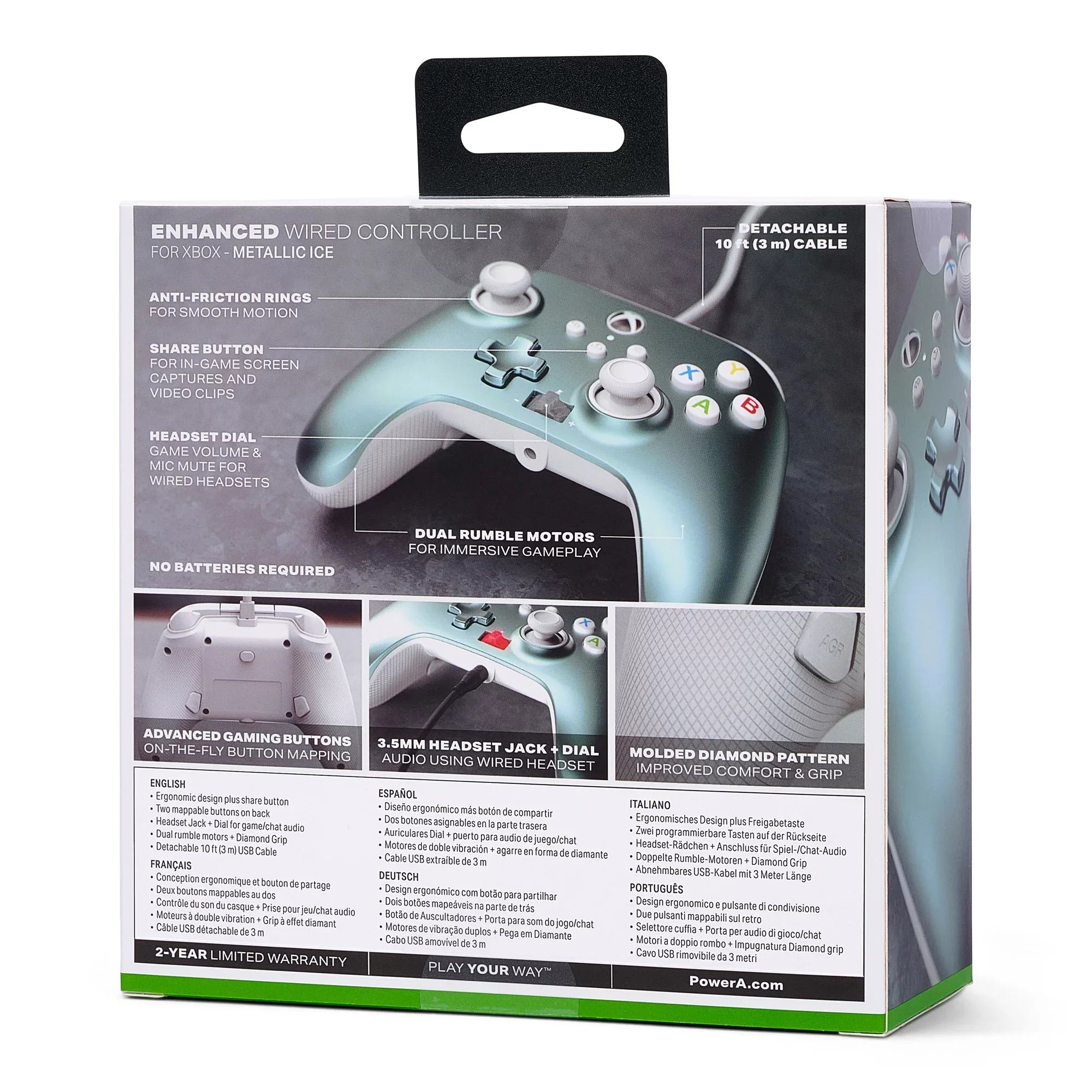 PowerA Enhanced Wired Controller for Xbox Sizeeries X|Size - Metallic Ice