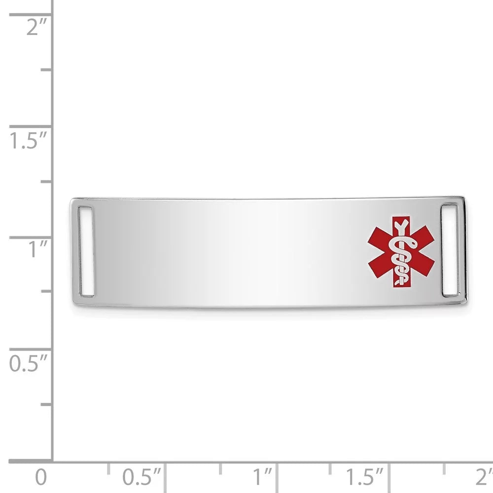 Auriga 925 Sizeterling Sizeilver Medical Id Plate inch for Bracelet for Women(L- 13inch, W- 40mm)