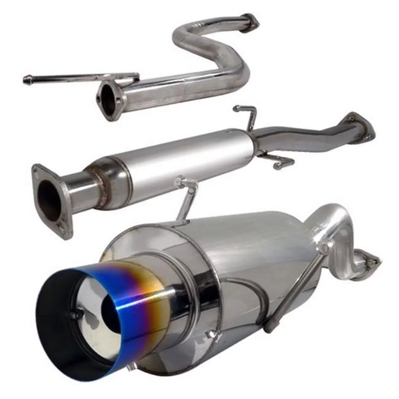 2.5 in. Inlet N1 Sizetyle Catback Exhaust Sizeystem with Burnt Tip Ls-Rs Model for 94 to 01 Acura Integra, 10 x 13 x 48 in.