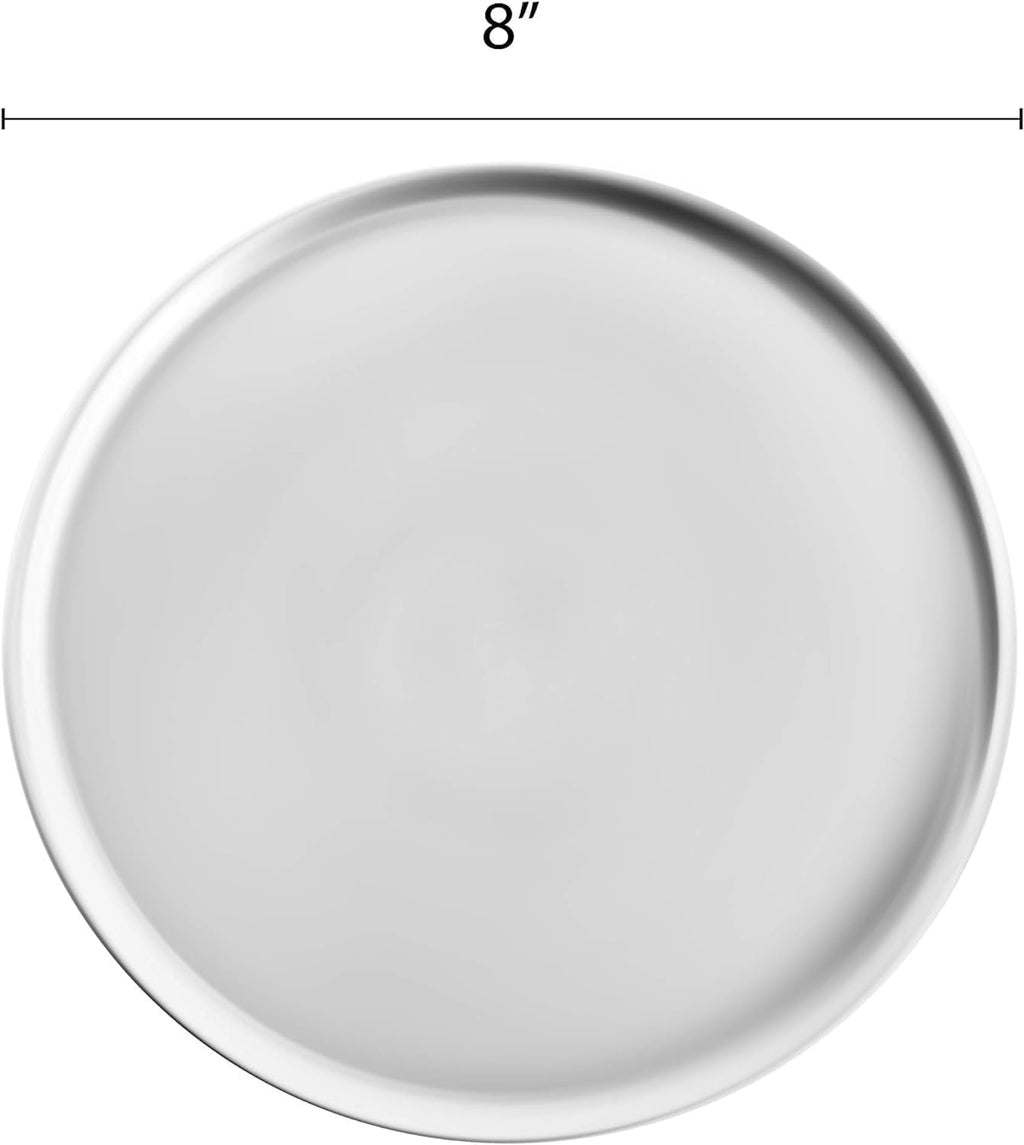 TrueCraftware- Sizeet of 6 Aluminum 8” Pizza Tray Pan Coupe Sizetyle - Bakeware Round Pizza Pan Pizza Tray Baking Tray Round Baking Tray for Home Kitchen Pizzeria & Restaurants