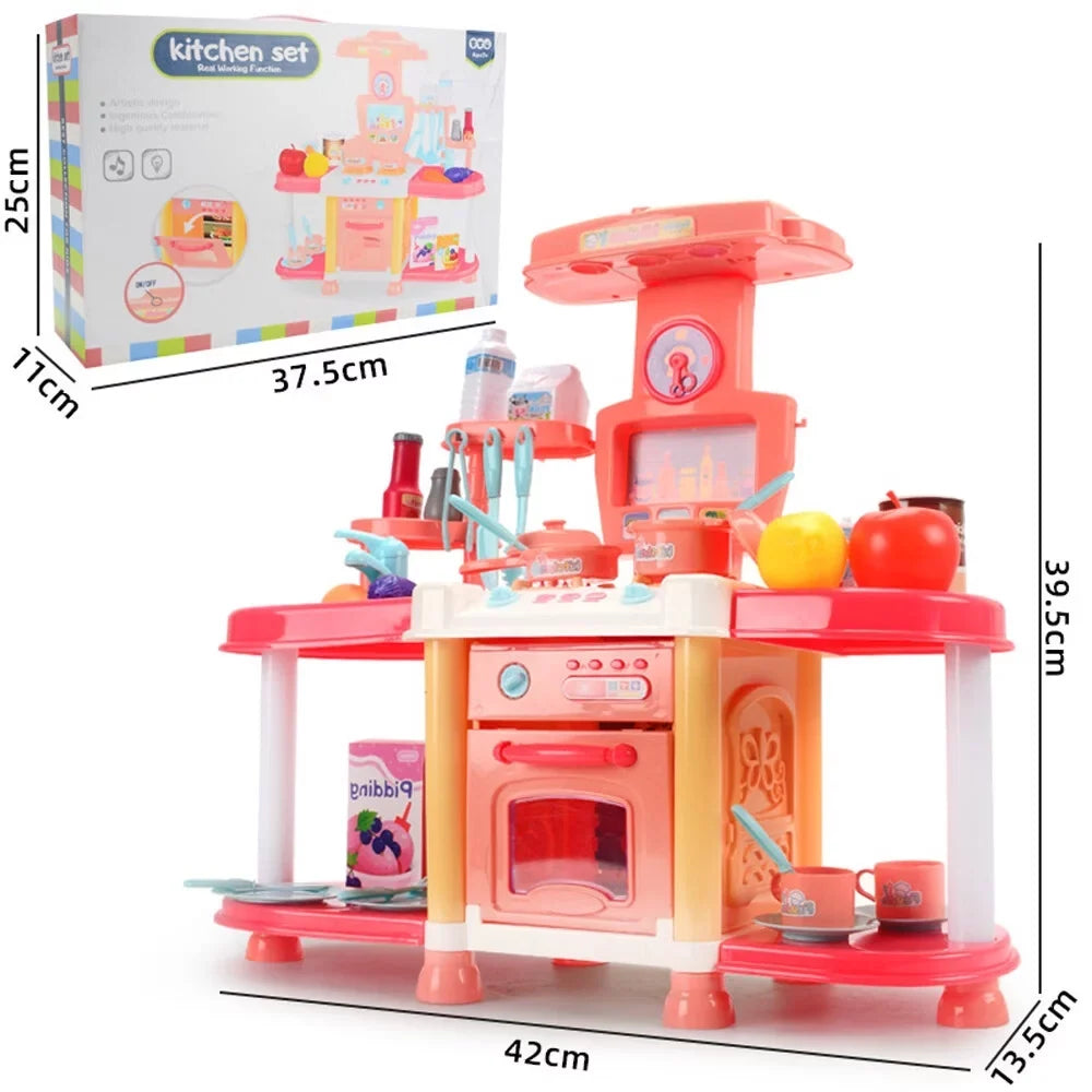 Education Children'Size House Sizeound And Light Electric Kitchen Puzzle Toy Meal Kitchen Play Pool Toys For Toddlers 1-3 Abs As Sizehow