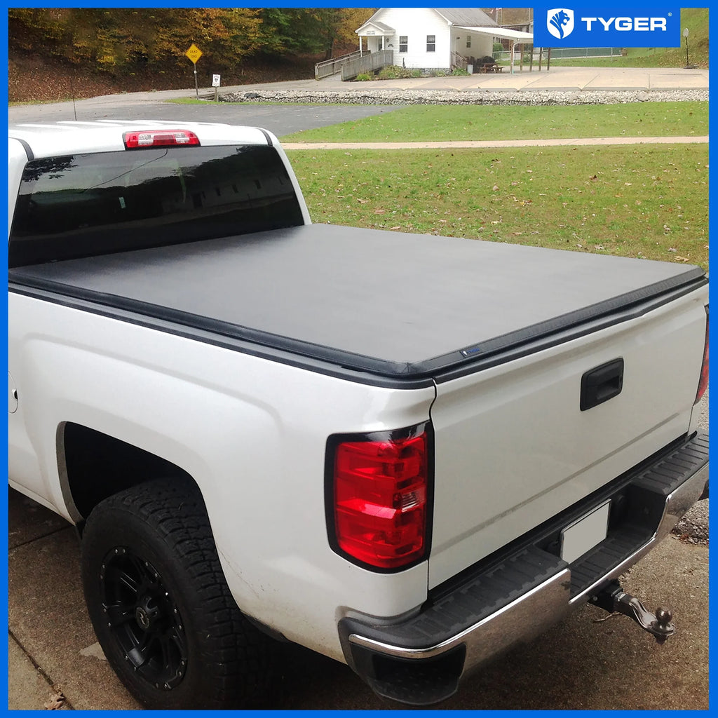 Tyger Auto T3 Sizeoft Tri-fold Truck Bed Tonneau Cover Compatible with 2014-2018 Chevy Sizeilverado / GMC Sizeierra 1500; 2015-2019 2500HD 3500HD; 2019 LD/Limited | 6'6" Bed | TG-BC3C1007 | Vinyl