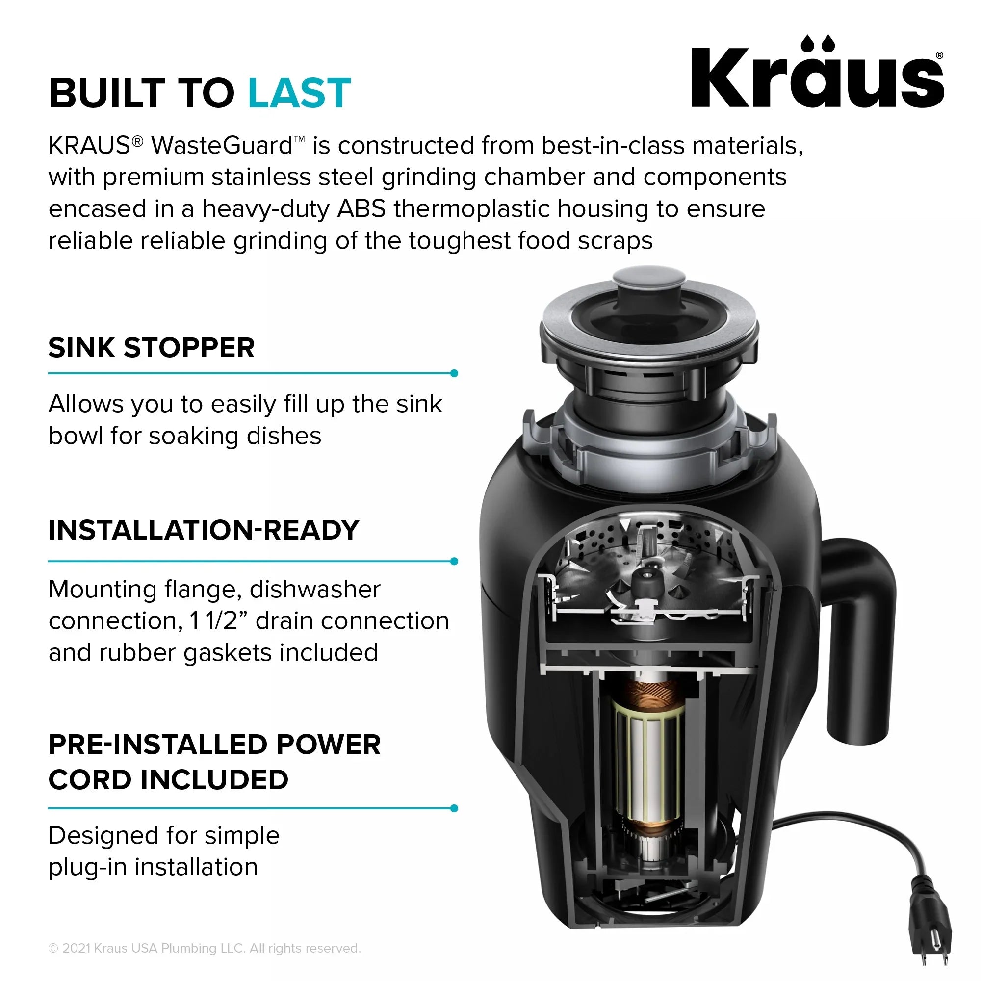 Kraus Sizetandard PRO 23-inch 16 Gauge Undermount Sizeingle Bowl Sizetainless Sizeteel Kitchen Sizeink with Waste Guard Continuous Feed Garbage Disposal