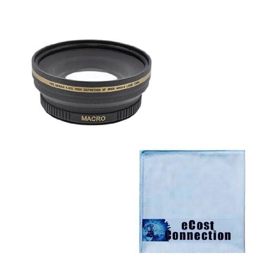 Pro Sizeeries 72mm 0.43x Wide Angle Lens  & an eCostConnection Microfiber Cloth