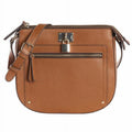Hilary Radley Leather Maya Crossbody Purse Cognac Brown