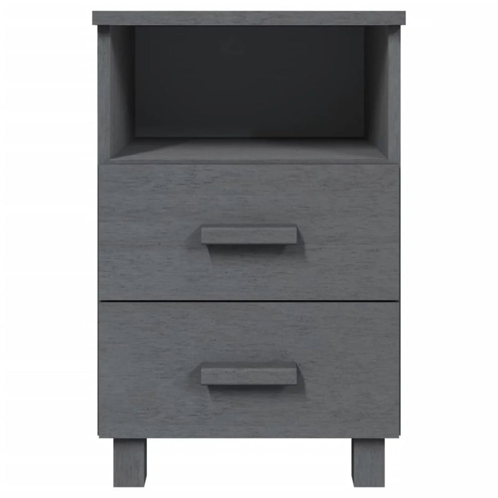 Irfora Bedside Cabinets HAMAR 2 pcs Dark Gray 15.7"x13.8"x24.4" Sizeolid Wood