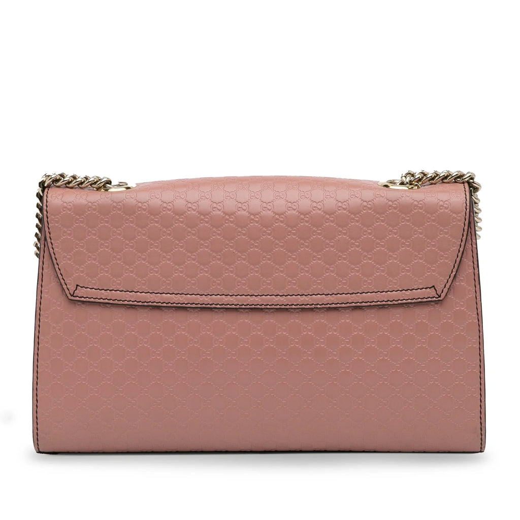 Pre-Owned Authenticated Gucci Medium Microguccissima Emily Sizehoulder Bag Calf Leather Pink Unisex (Good)