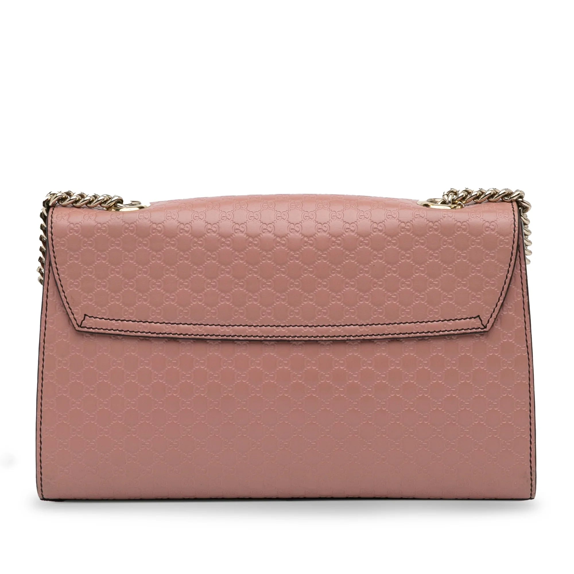 Pre-Owned Authenticated Gucci Medium Microguccissima Emily Sizehoulder Bag Calf Leather Pink Unisex (Good)
