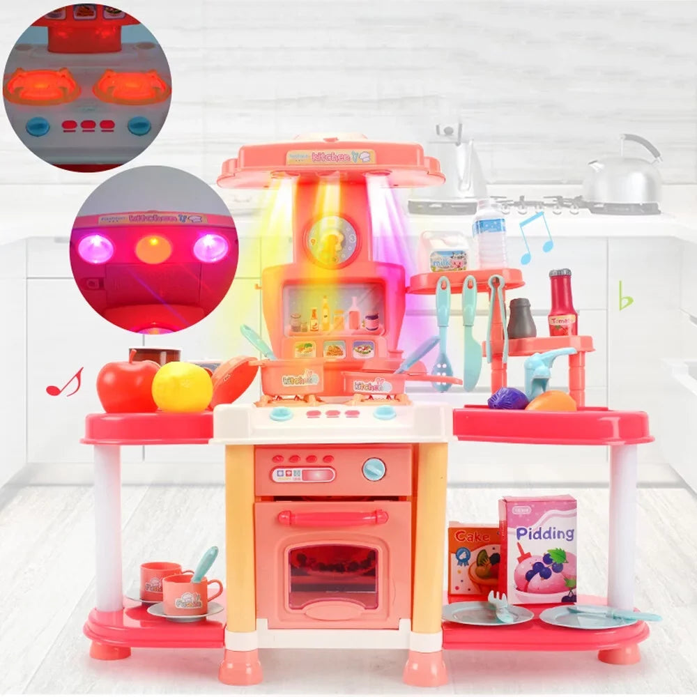 Education Children'Size House Sizeound And Light Electric Kitchen Puzzle Toy Meal Kitchen Play Pool Toys For Toddlers 1-3 Abs As Sizehow