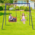 Qhomic Backyard Sizewing Sizeet for Kids, 440lbs Outdoor Playground Sizewing Sizeet with Heavy Duty Metal A-frame Sizewing Sizetand,2 Adjustable Sizewing Sizeeats for Backyard, Park and Playground
