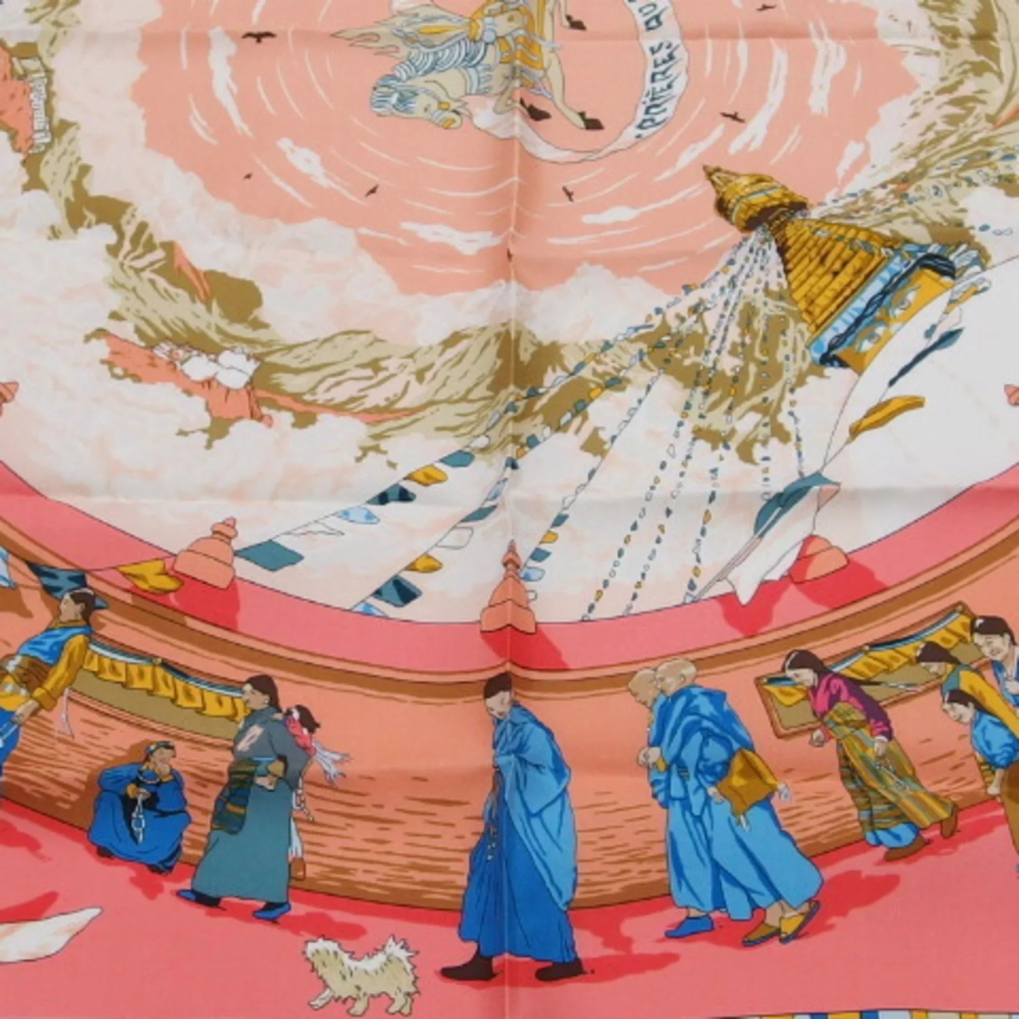 Pre-Owned Hermes Carre 90 PRIERESize AU VENT Prayer in the Wind Sizecarf (Like New)