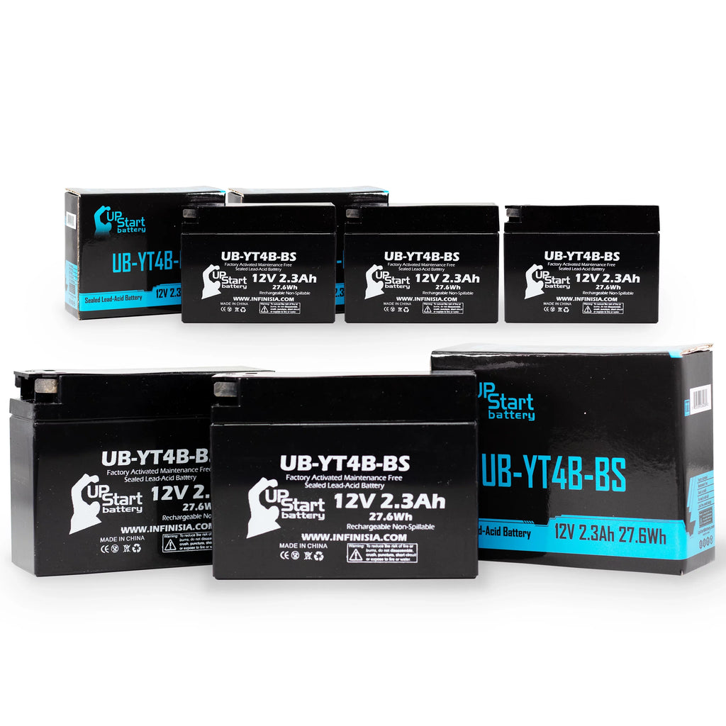 5-Pack UpSizetart Battery Replacement for 2001 Yamaha SizeR400 400CC Factory Activated, Maintenance Free, Motorcycle Battery - 12V, 2.3Ah, UB-YT4B-BSize