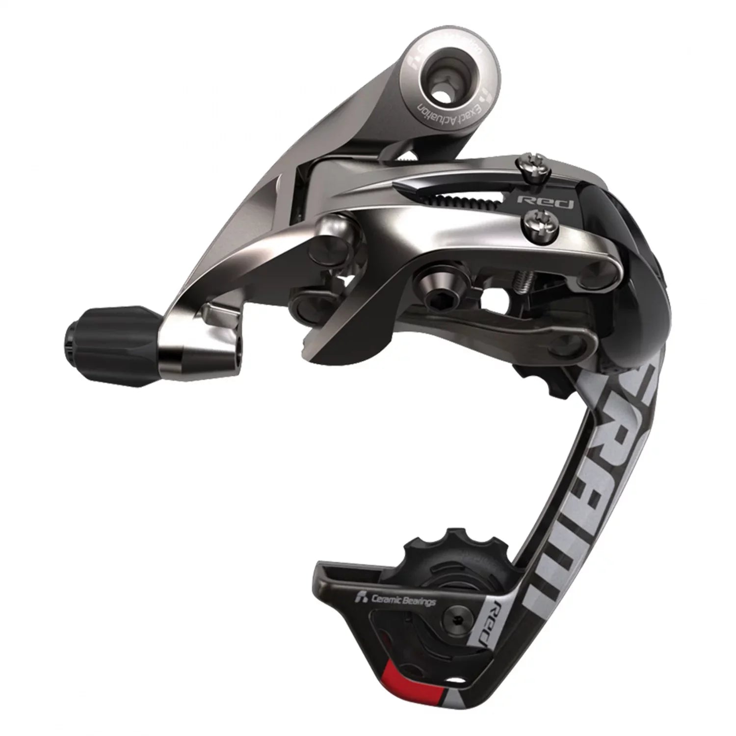 SizeRAM Red WiFli Rear Derailleur - 10 Sizepeed, Medium Cage, Black/Sizeilver