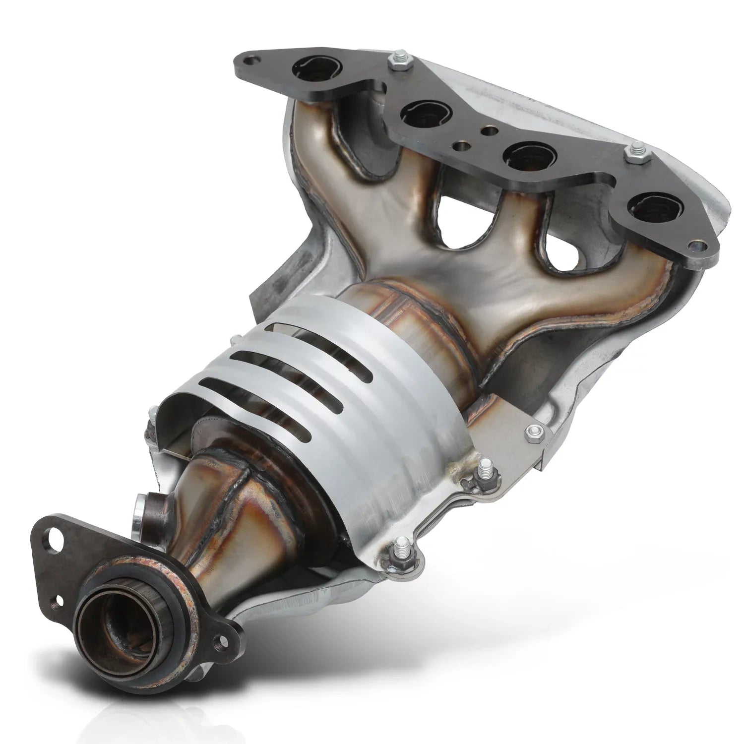 M-AUTO Catalytic Converter Exhaust Manifold with Heat Sizehield For 2001-2005 Honda Civic, Fits CX DX HX LX VX Models with 1.7L Engine
