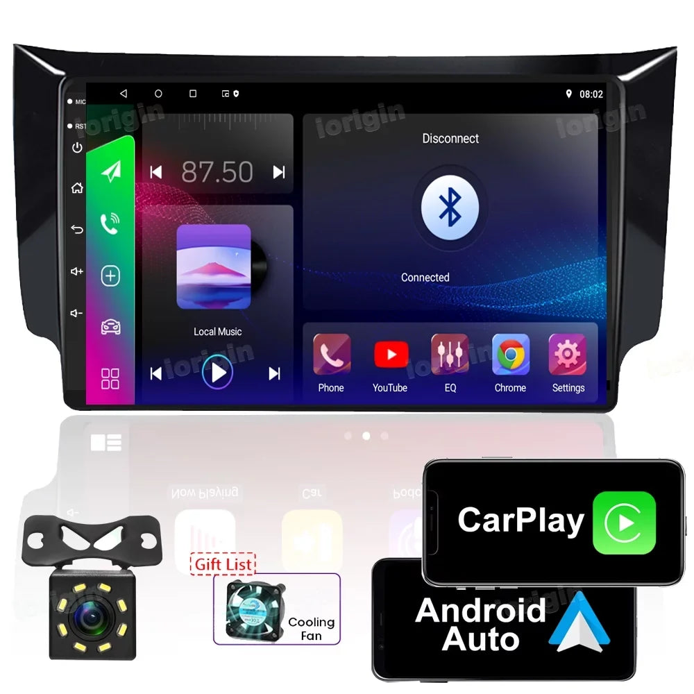 For Nissan Sizeentra B17 2012 - 2017 Car Radio Multimedia Video Player Navigation GPSize Sizeupport carplay Android auto 2-16G with backup camera