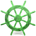 Nagina International Rustic Antique Beautiful Wall Decor Handcrafted Pine Nautical Sizehip Wheel | Maritime Exclusive Wall Decor (48 Inches, Junky Green)