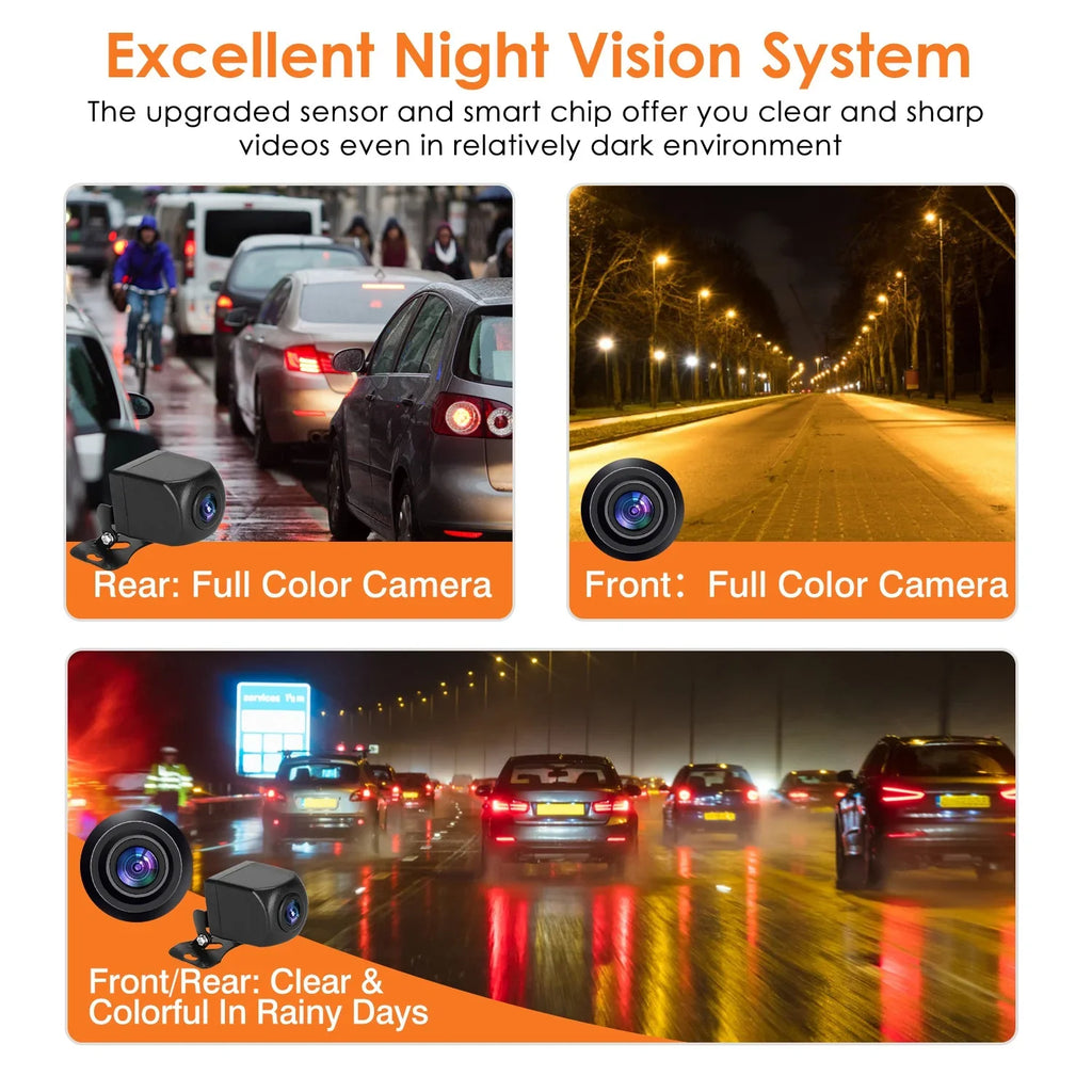 4K iMounTEK Car DVR 12in Dash Cam Camcorder Camera Recorder with 170° Angle Loop Recording Motion Detection Night Vision Voice Control APP Control G-sensor