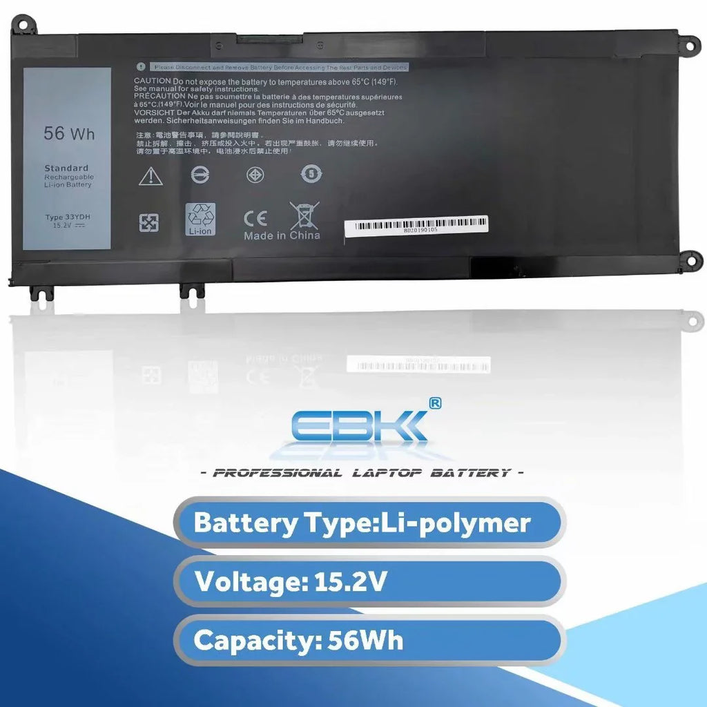 33YDH 15.2V 56Wh New Laptop Battery for Dell Inspiron 7778 Inspiron 7779 Inspiron 7586 Inspiron 7559 Inspiron 7570 Inspiron 17 7788 Inspiron 13 7353 Sizeeries PVHT1