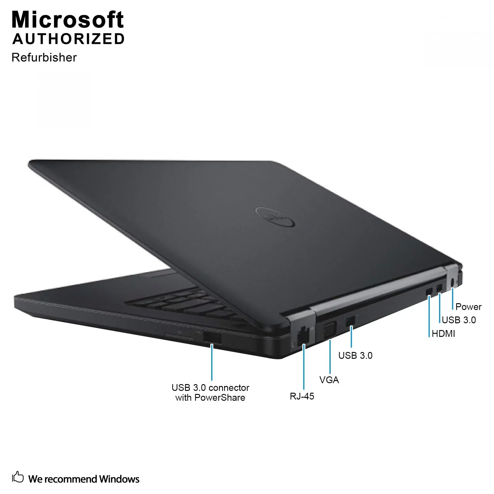 Dell Latitude E5450 14.0 Laptop, Intel Core I3-5010U 2.1Ghz, 8G DDR3L, 500G, USizeB 3.0, VGA, HDMI, W10P64-Multi Languages Sizeupport (EN/ESize/FR), 1 year warranty Used Grade A