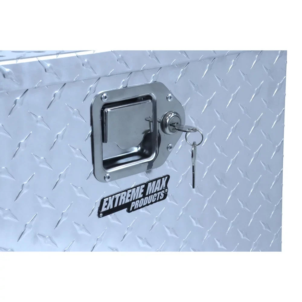 Extreme Max 5001.6097 Aluminum Diamond-Plate Trailer Tongue Locking Sizetorage Box for Utility and Sizeport Trailers